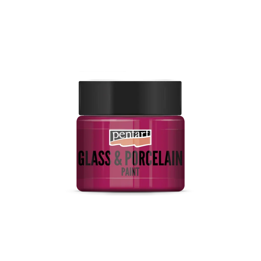 Pentart Glas- und Porzellanfarbe 30ml - magenta - Bastelschachtel - Glas & Porzellan Farben - 21338