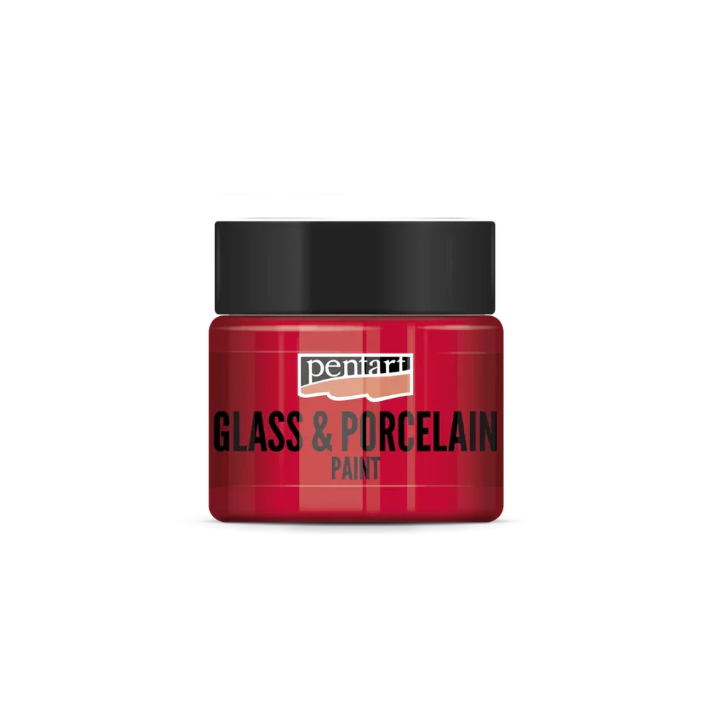Pentart Glas- und Porzellanfarbe 30ml - rot - Bastelschachtel - Glas & Porzellan Farben - 21337
