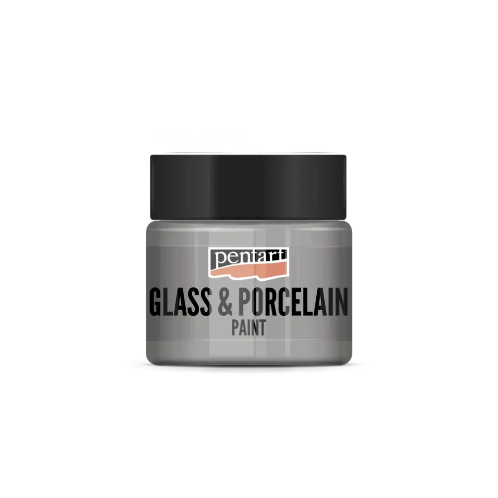 Pentart Glas- und Porzellanfarbe 30ml - silber - Bastelschachtel - Glas & Porzellan Farben - 21349
