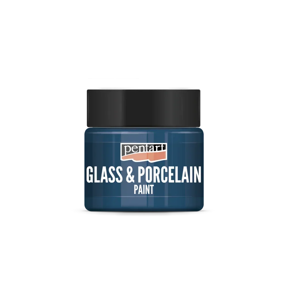 Pentart Glas- und Porzellanfarbe 30ml - türkisblau - Bastelschachtel - Glas & Porzellan Farben - 21344