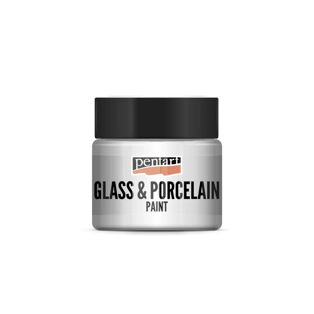 Pentart Glas- und Porzellanfarbe 30ml - weiß