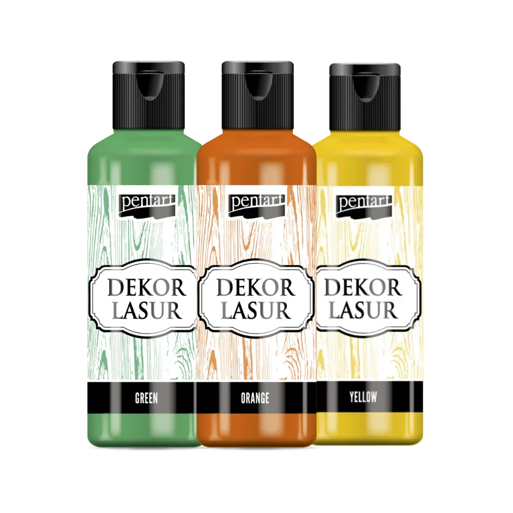 Holzlasur für Innenbereich 3x80ml - Set 2. - Bastelschachtel - Holzlasur/ Gel - PEN-BUND-SET2