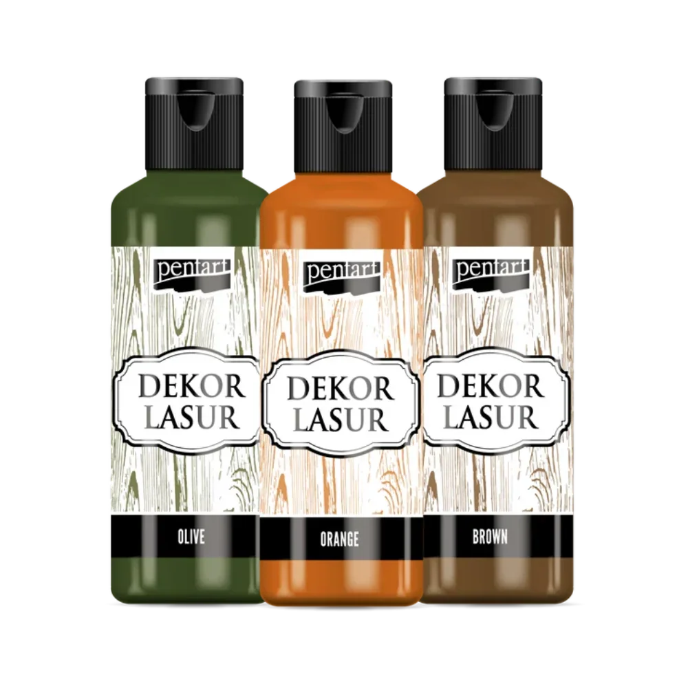 Holzlasur für Innenbereich 3x80ml - Set 3 - Bastelschachtel - Holzlasur/ Gel - PEN-BUND-SET3