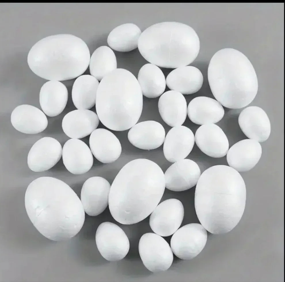 Styropor Eier - 7cm - 10 Stück - Bastelschachtel - Styrofoam/ Styropor - 10281
