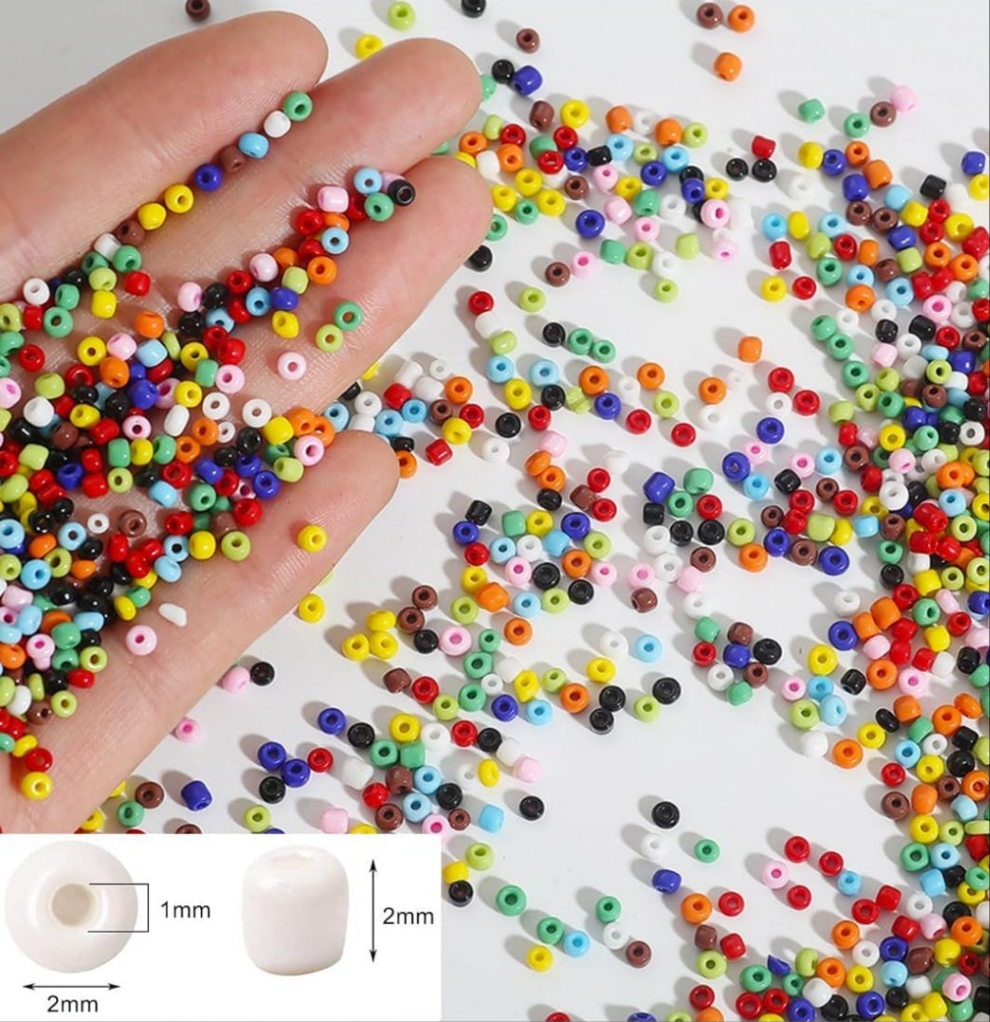 Rocailles Glasperlen 2mm bunt