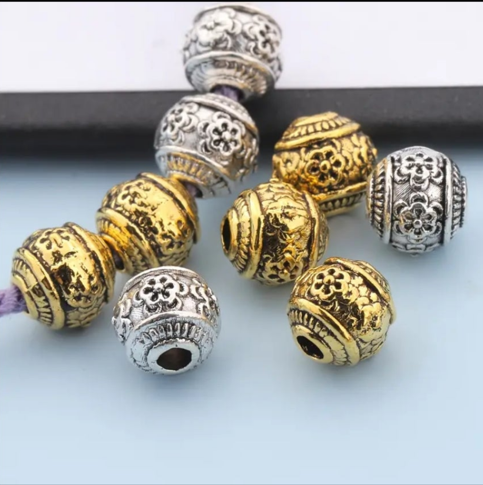 Perlen 6mm silber oder gold