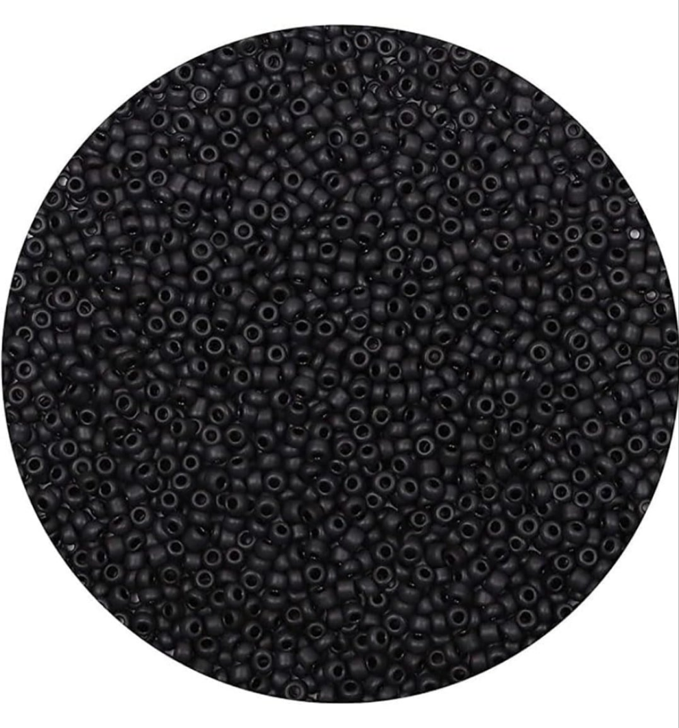 Rocailles Glasperlen 2mm schwarz