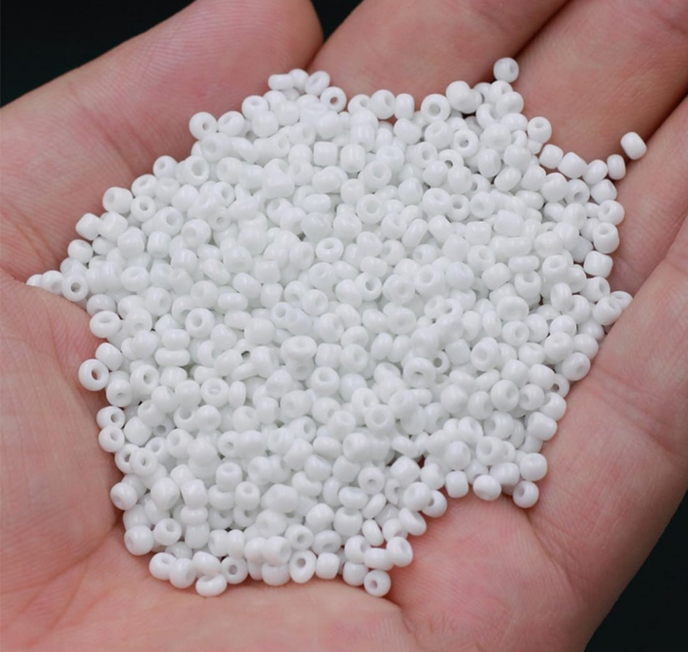 Rocailles Glasperlen 2mm weiß