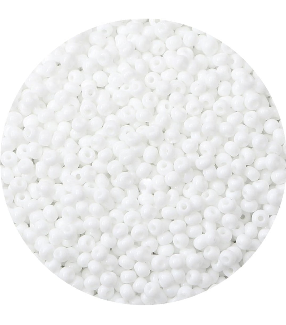 Rocailles Glasperlen 2mm weiß