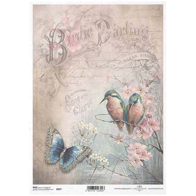 Reispapier Birdie Darling A4