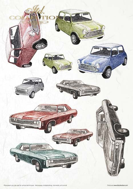 Reispapier Auto Oldtimer A4