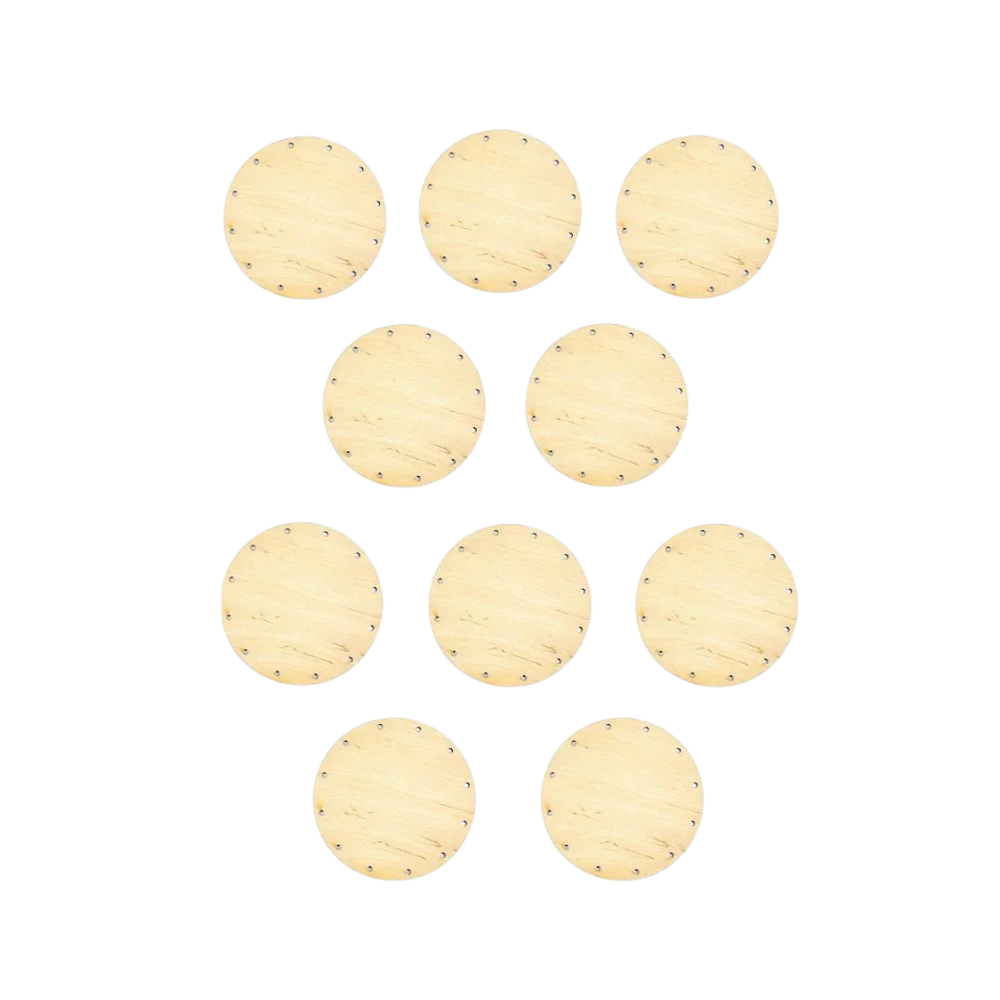 Korbboden Set rund, Ø 11cm für Peddigrohr 3mm - 10St. - Bastelschachtel - Korbböden/ Peddigrohr - BAS-BUND-KORR-11-3
