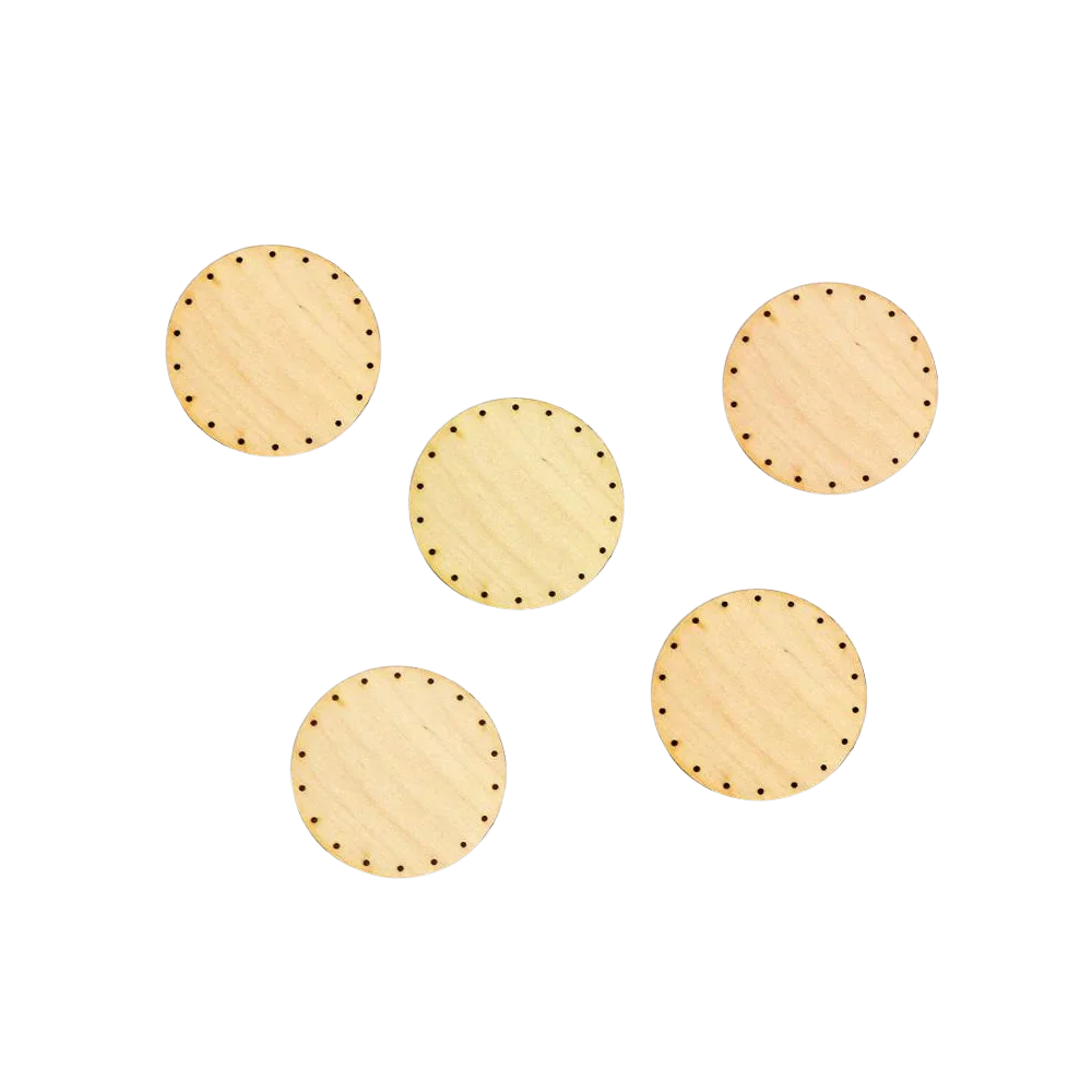 Korbboden Set rund, Ø 9cm für Peddigrohr 2mm - 5St - Bastelschachtel - Korbböden/ Peddigrohr - 230003-5