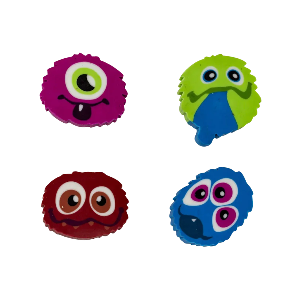 Kunststoff Radierer "Monster" - Bastelschachtel - Schule - 89805