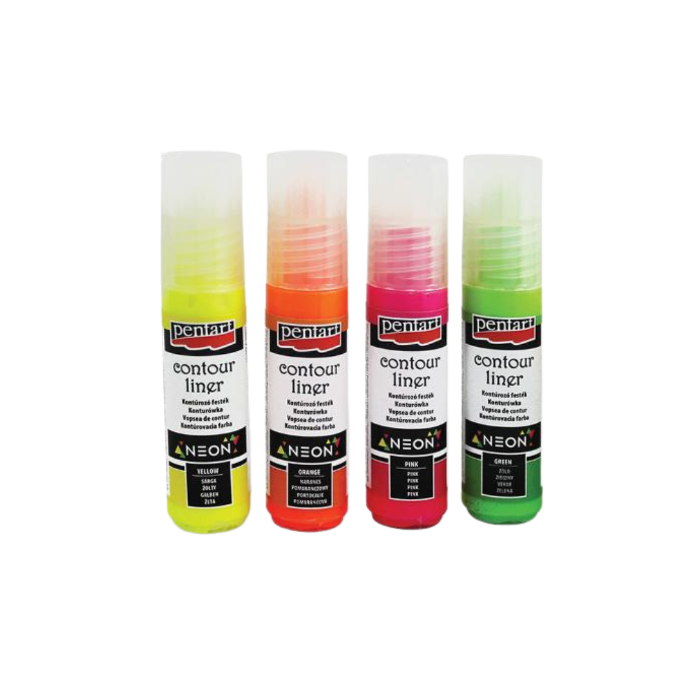 Pentart Konturenfarben Set neon - 4x20ml