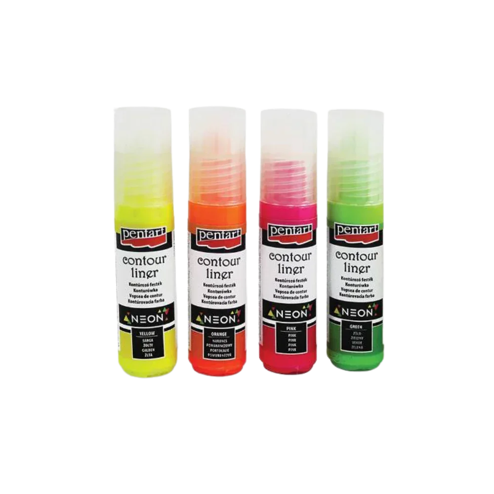 Pentart Konturenfarben Set neon - 4x20ml - Bastelschachtel - Sonstiges - 17492-4