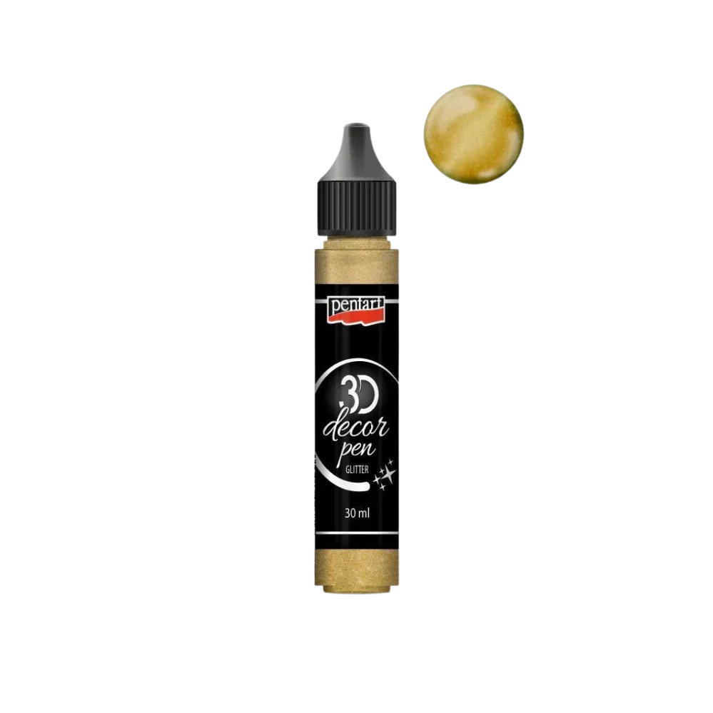 Pentart 3D Decor Pen 30ml - glitter gold - Bastelschachtel - Sonstiges - 33854