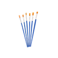 Pinselset 6-teilig, flach, blauer Griff, bis Größe 8 - Bastelschachtel - - 5928