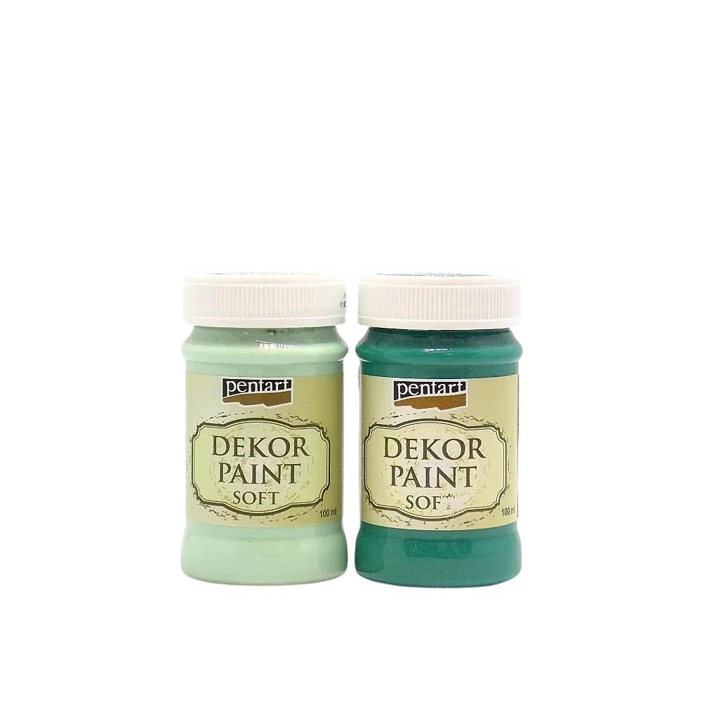 Pentart Dekor Paint Chalky Duoset 2 x 100 ml – Set 15 in Minze & Wacholder Grün. - Bastelschachtel - Dekor Paint Chalky 100ml - PEN-BUND-DPC2