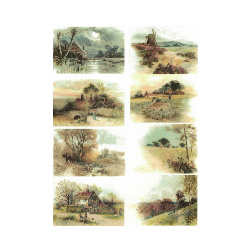 Reispapier A4 - Village
