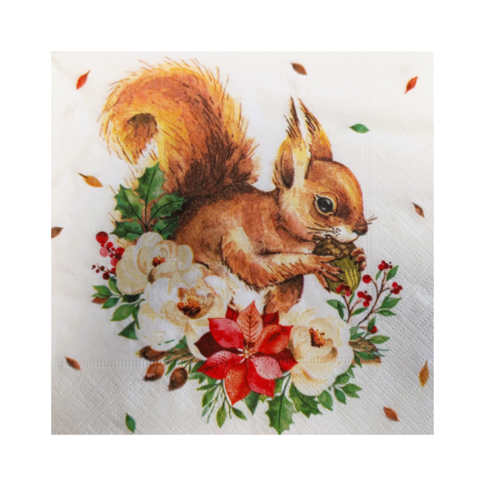 Serviette - Eating squirrel