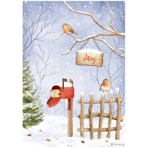 Reispapier A4 - Winter Valley - Joy birds