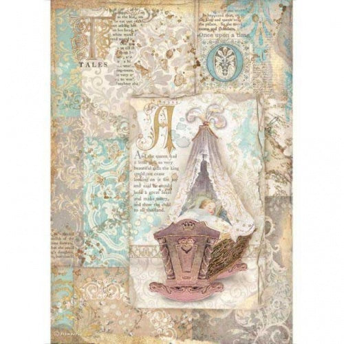 Reispapier A4 - Sleeping Beauty cradle