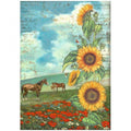 Reispapier A4 - Sunflower Art and horses