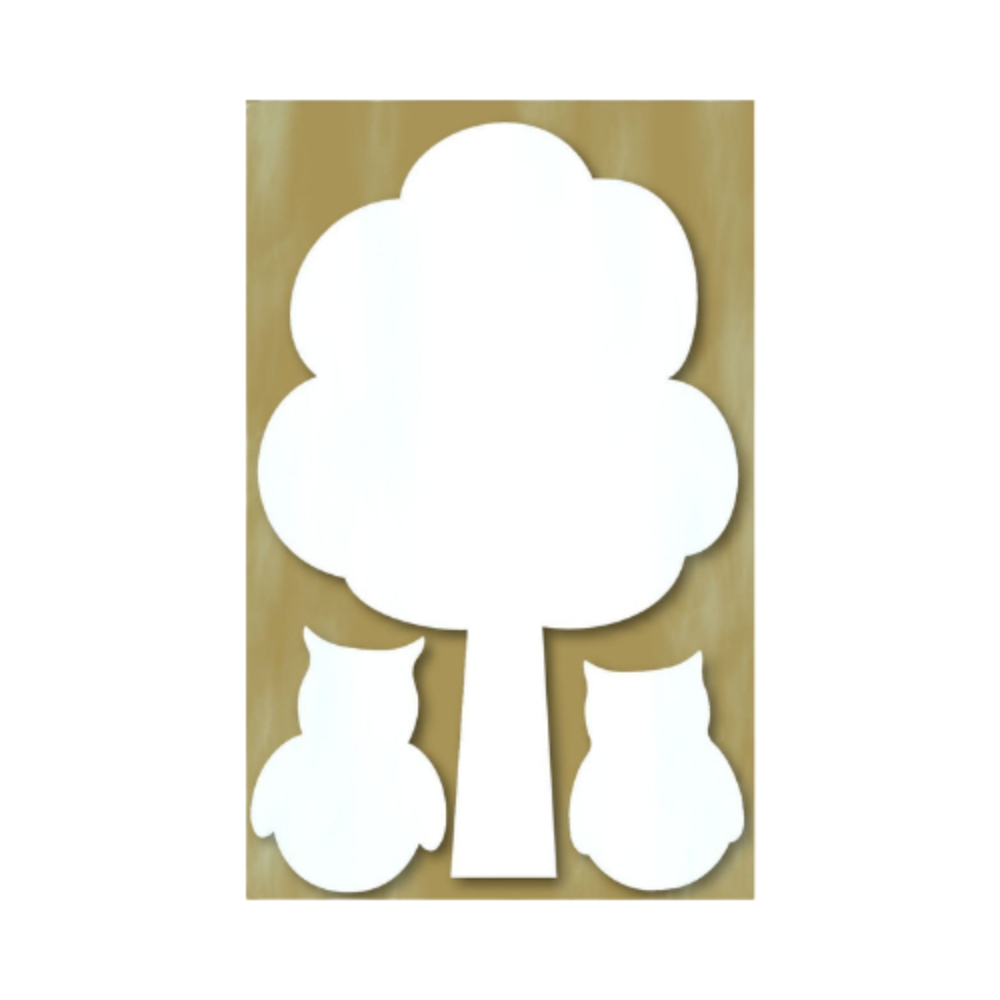 Styrofoam Figuren Set, 6-12cm - Eulen mit Baum