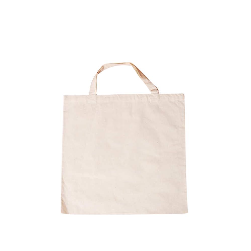 Textil Einkaufstasche natur mit langem Griff
