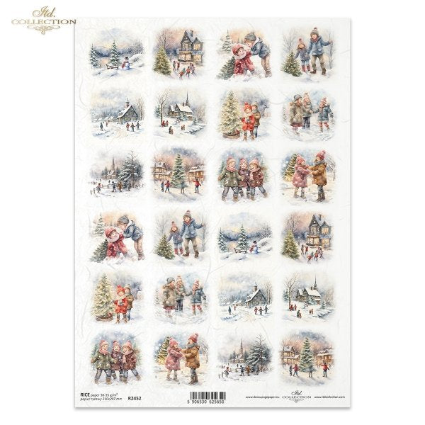 Reispapier A4 - Winterspiele