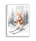 Reispapier Ski Hase  A5 oder A4