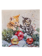 Servietten Set - weihnachtliche Katzen - Bastelschachtel - Servietten/ Set - 