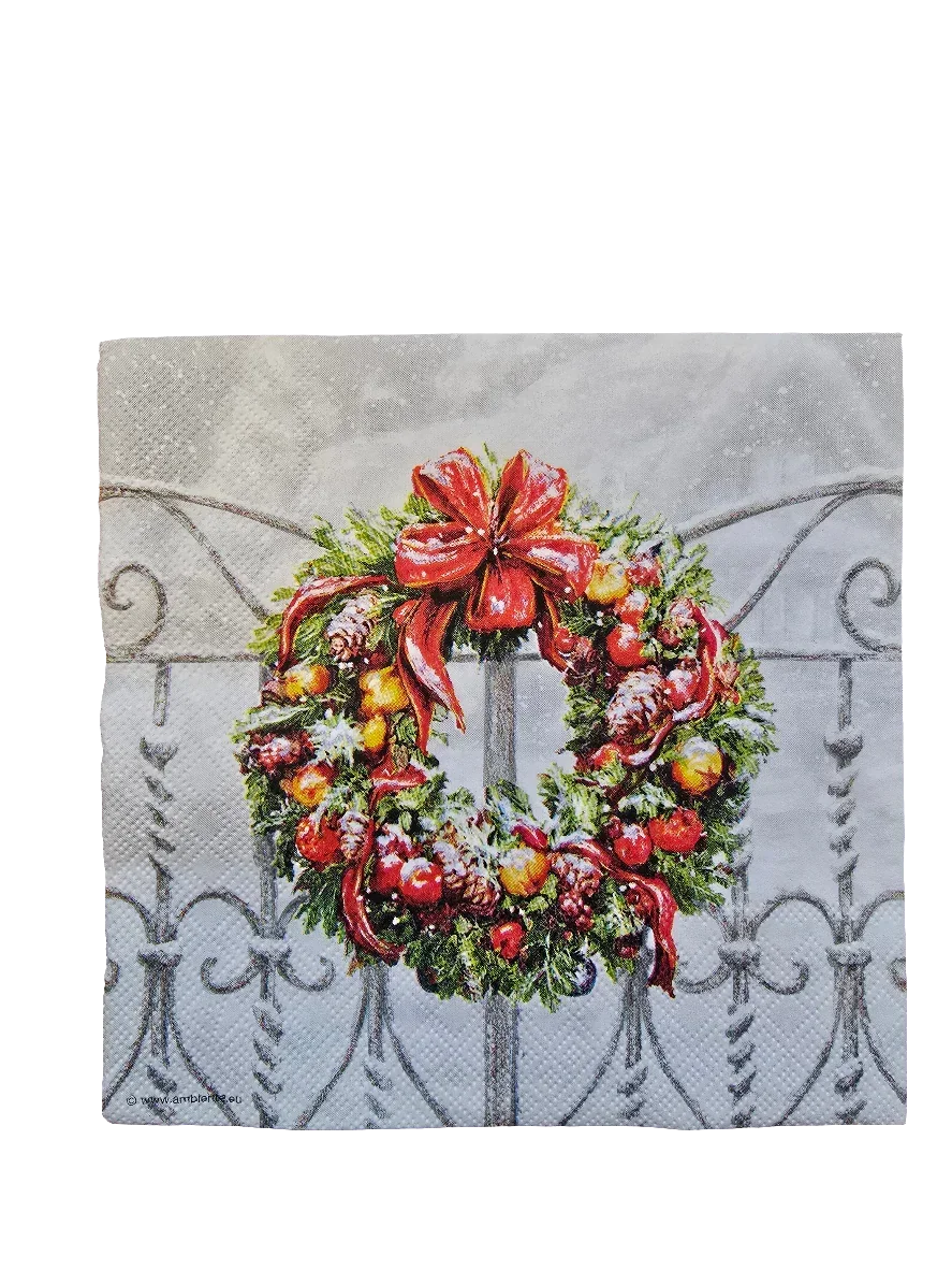 Servietten Set - Weihnachtlicher Kranz - Bastelschachtel - Servietten/ Set - 