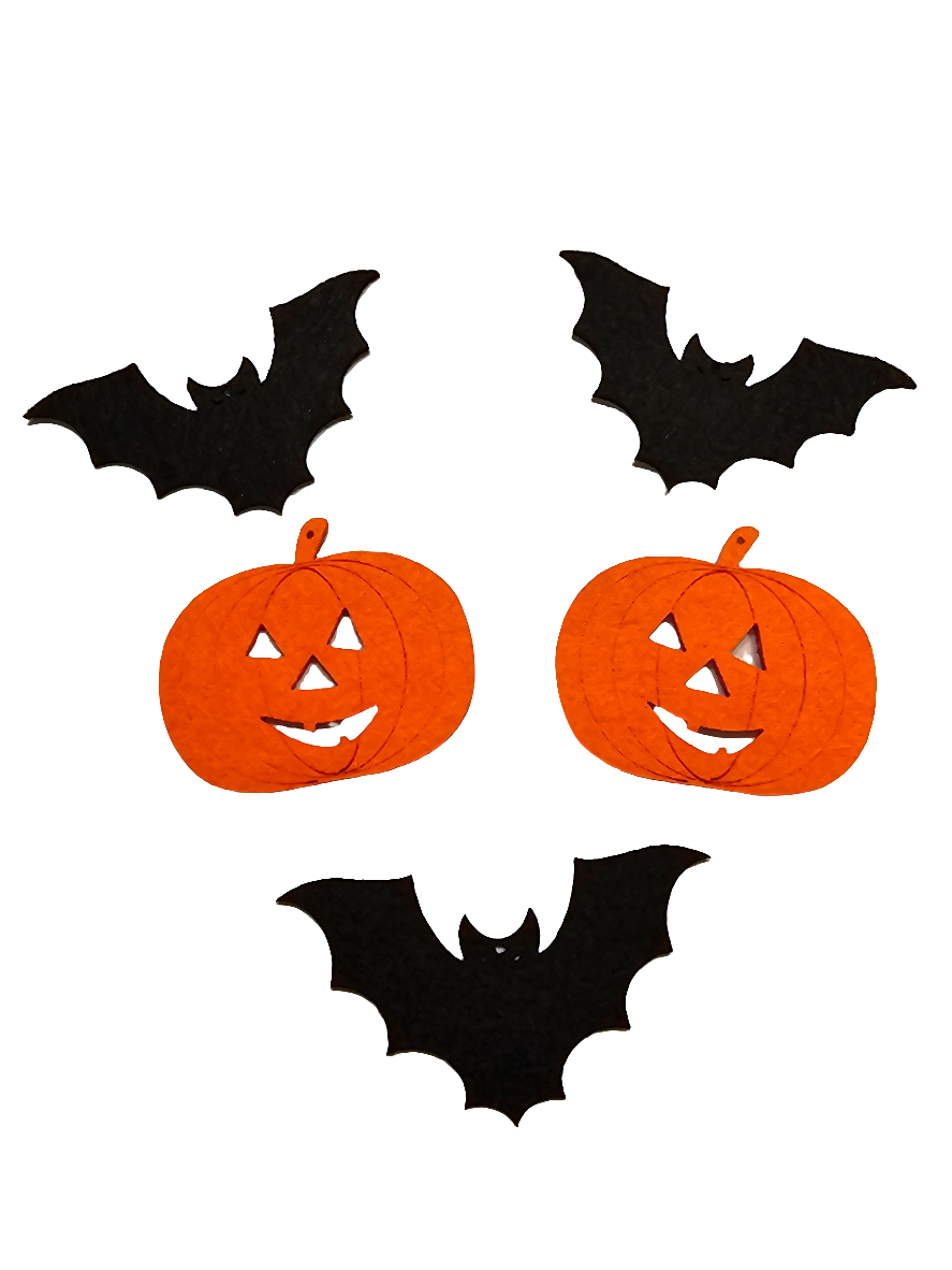Bastelfilz Figuren - Halloween Batman und Kürbis