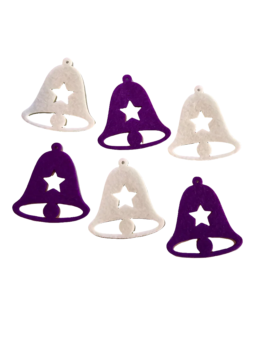 Bastelfilz Figuren - Glocke mit Stern, rot-weiß