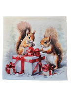 Servietten Set - weihnachtliche Eichhörnchen - Bastelschachtel - Servietten/ Set - 