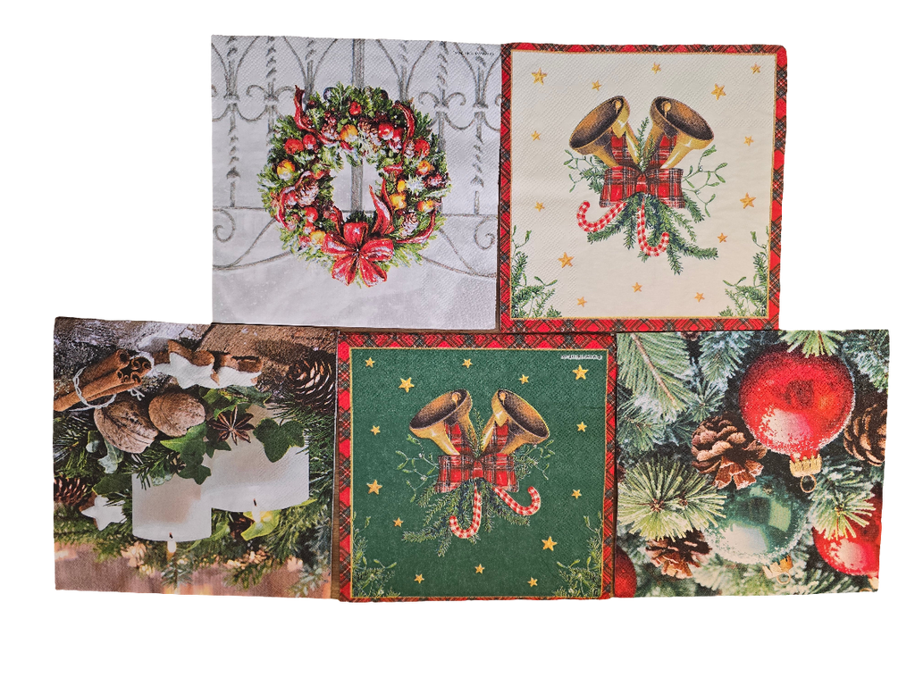 Servietten Set mit Decoupage-Kleber - Weihnachten