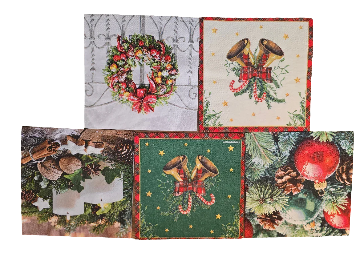 Servietten Set mit Decoupage-Kleber - Weihnachten - Bastelschachtel - Servietten/ Set - 
