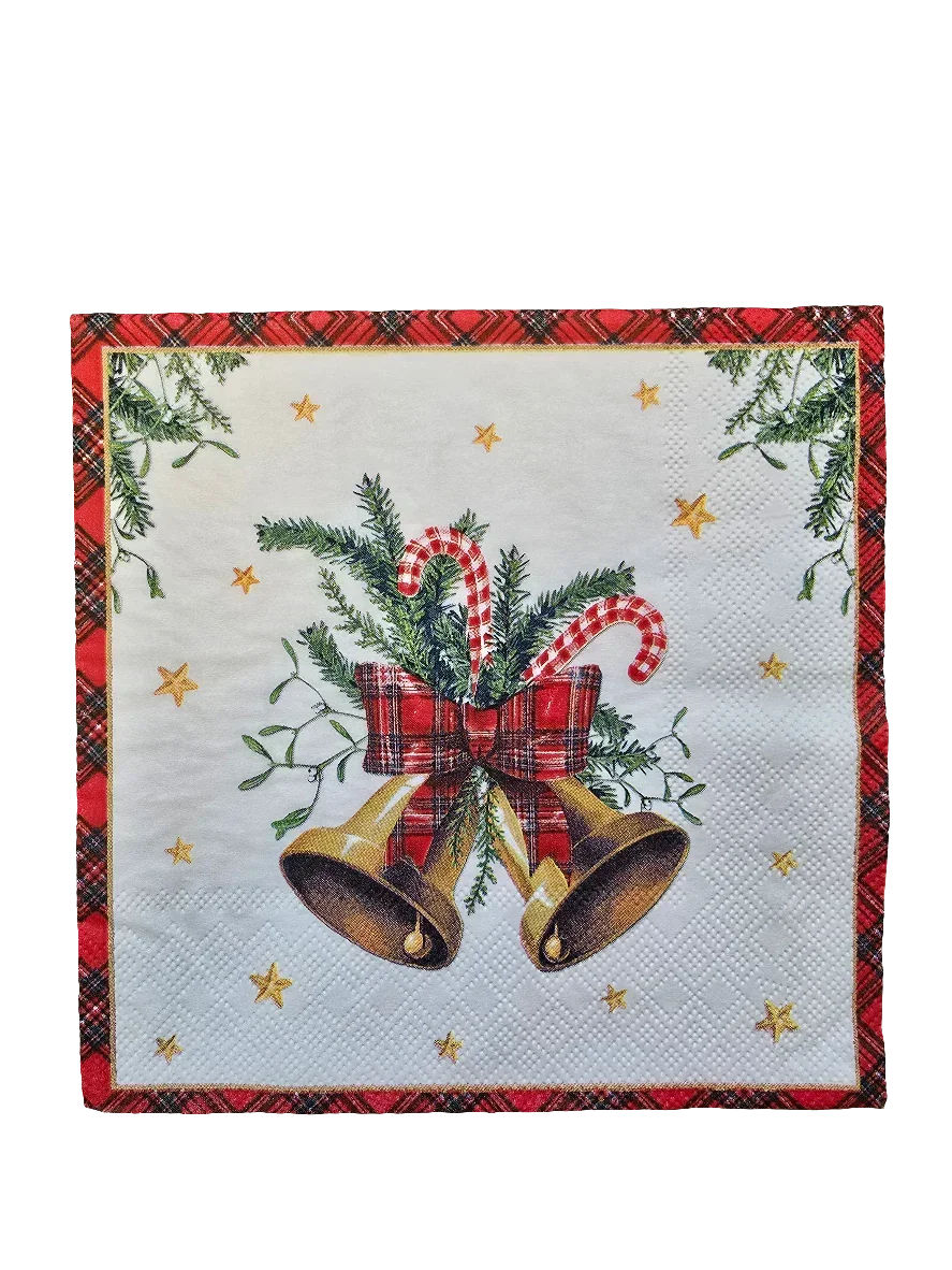 Servietten Set - Weihnachtliche Glocken - Bastelschachtel - Servietten/ Set - 