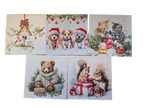 Servietten Set mit Decoupage-Kleber - tierische Weihnachten - Bastelschachtel - Servietten/ Set - 