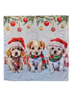 Servietten Set - weihnachtliche Hunde - Bastelschachtel - Servietten/ Set - 