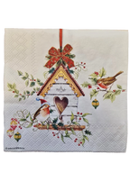 Servietten Set - weihnachtliches Vogelhaus - Bastelschachtel - Servietten/ Set - 