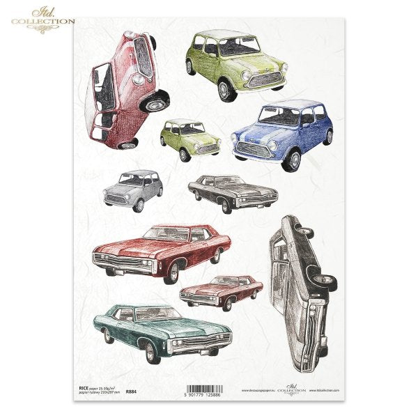 Reispapier Auto Oldtimer A4