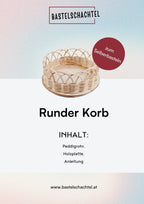Bastelset aus Peddigrohr - Runder Korb - Bastelschachtel