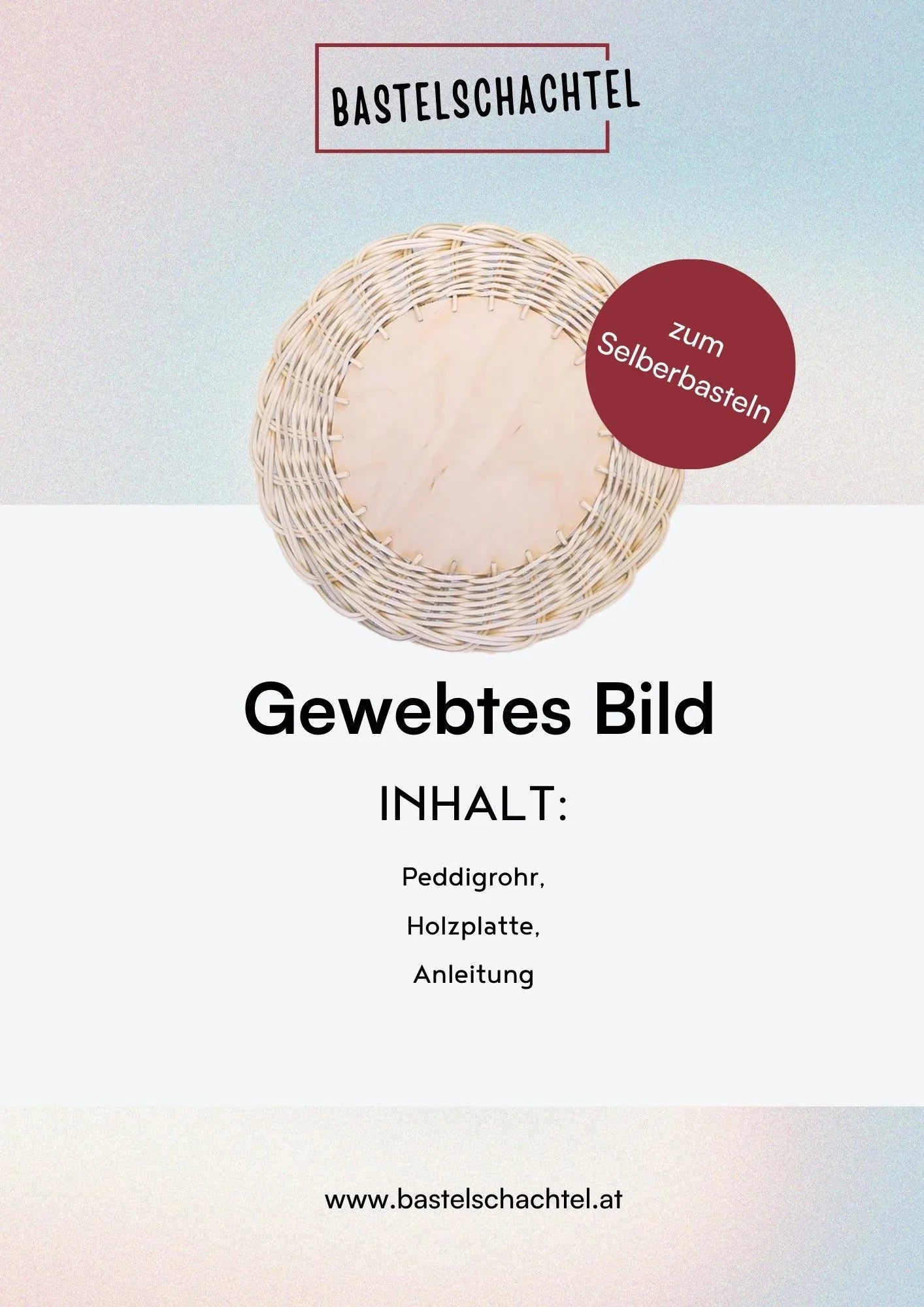 Bastelset aus Peddigrohr - Topfunterlage/Gewebtes Bild - Bastelschachtel