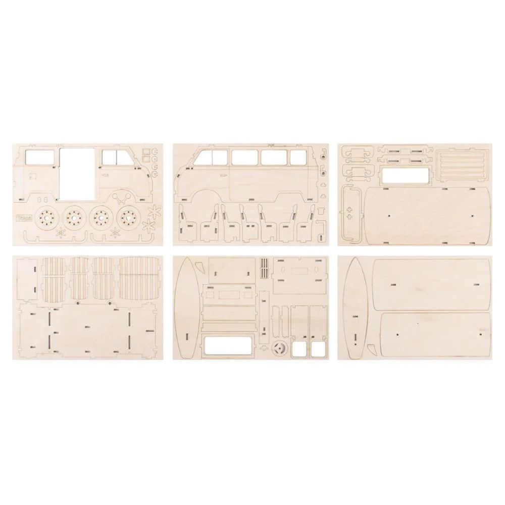 Campingbus 3D Holzpuzzle - Bastelschachtel