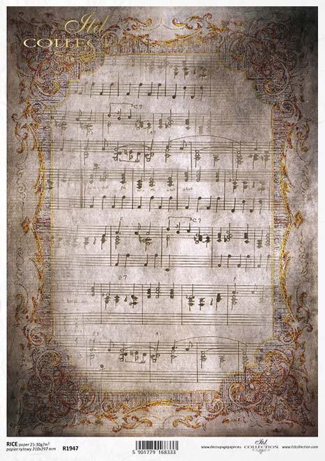 Reispapier A4 - Music notes
