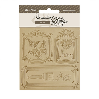 Chipboard 14x14cm - Sunflower art - Frames