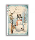 Reispapier - Schneemann mit Misteln A5